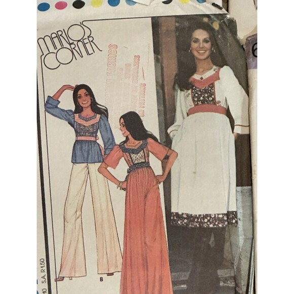 Lot of  20 Vintage Sewing Patterns 70s 80s +  Boho Retro bell bottoms - Picture 2 of 16